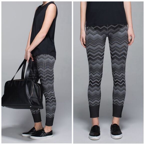 Lululemon Ebb To Street Pant Chevron Heathered Slate Leggings 6 - Picture 1 of 11